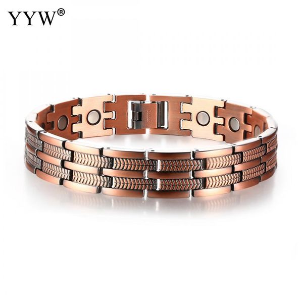 

yyw men bracelets stainless steel bracelets bangles antique copper color plated wristband bracelet women jewelry pulsera hombre, Black
