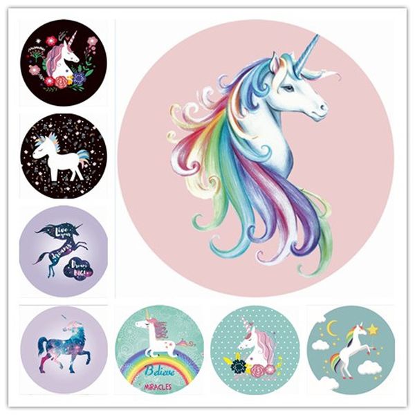 

14 Style Unicorn Round Beach Towel New Chiffon Towels Round Printed Serviette Covers for Summer Yoga Beach mat B