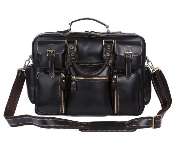 

j.m.d j.m.d cow leather fashion smooth leather men's briefcase lapbag travel bag classic shoulder for travelling 7028a