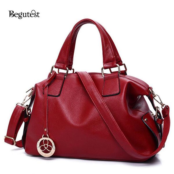 

2016 latest fashion women bags autumn winter style large capacity women shoulder bags pu leather handbags black/red