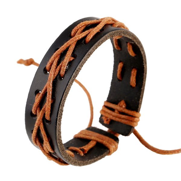 

fashion tide decorate man japan leather weave lovers woman rope jewelry punk, Black