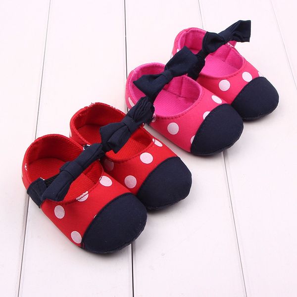 

spring style big polka dot bow princess shoes baby shoes baby toddler shoes