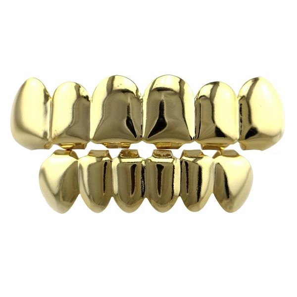хип-хоп гладкий полый грильз позолоченные золотые серебряные стоматологические грили ювелирные изделия с тигровым зубом бесплатная доставка несколько спецификаций по желанию