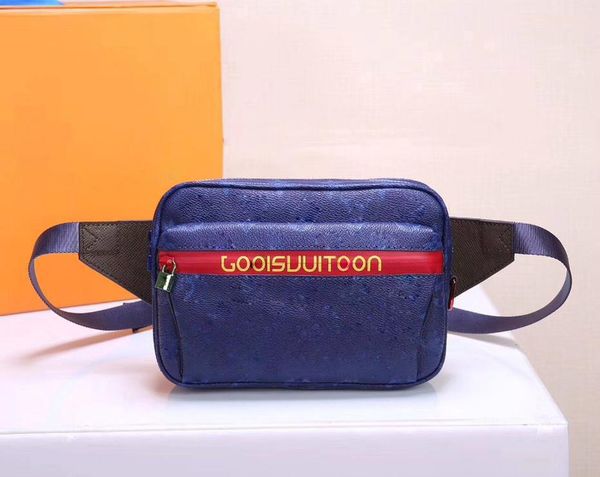 

2018 Top quality Men waist bags Fashion flower designer crossbody bags genuine leather men women fashion waistpacks