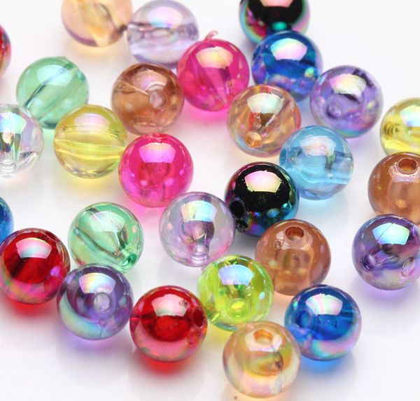 

ОПТОВАЯ 100 шт. Красивые Круглые акриловые бусины 8 мм ,, 4 мм изготовление ювелирных