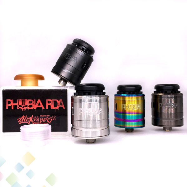 

Phobia II RDA Atomizer Phobia Version 2 Tank with 810 PEI 510 Drip Tip E Cigarette Dripping Atomizers Support Single Dual Coil Build