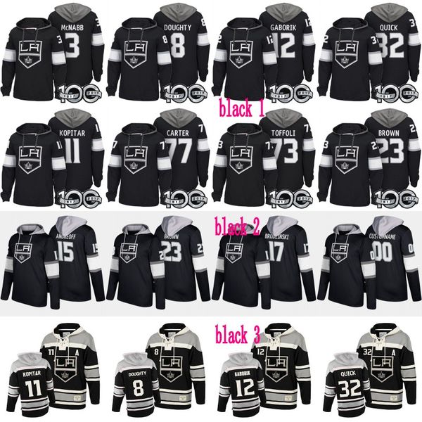 

Los Angeles Kings Hoodies 100th Patch 8 Drew Doughty 23 Dustin Brown 32 Jonathan Quick 77 Jeff Carter 99 Wayne Gretzky Custom Hockey Jerseys
