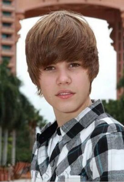 

justin short layered synthetic hair capless men's wig 6 inches, Black;brown