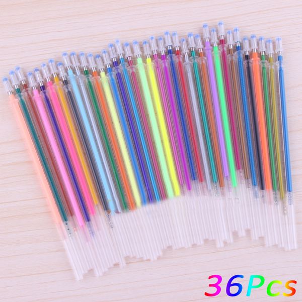

12, 24, 36, 48 colors a set flash ballpoint gel pen highlighters refill color full shinning refills painting ball point pen