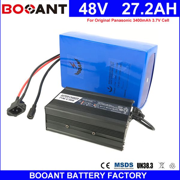 BOOANT 1200W 48V 27.2AH для оригинальной 18650-элементной литий-ионной аккумуляторной батареи 48V E-Bike аккумулятор для мотора Bafang 1200W с зарядным устройством 5A