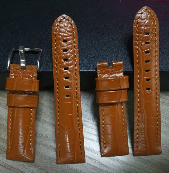 

handmade genuine leather watchband wristwatches band leather bracelet 22mm a pack band very low price wholesale promotion price, Black;brown