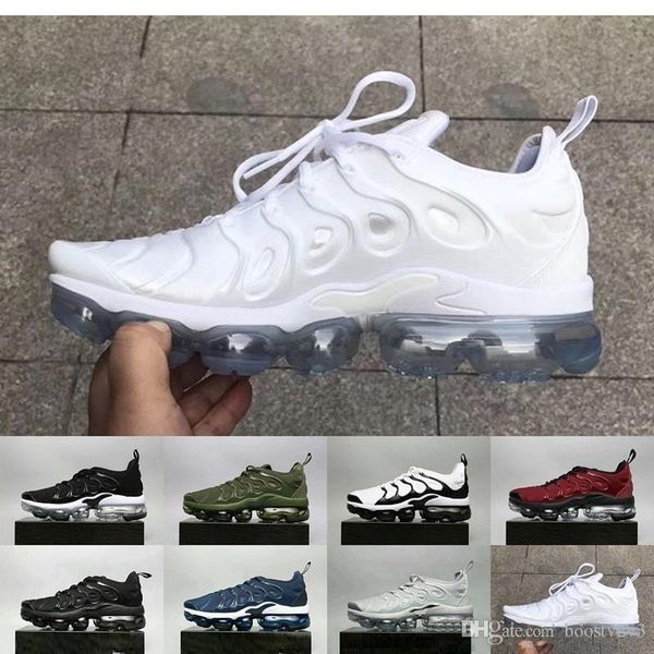 

2018 new TN Plus Olive In Metallic White Silver Colorways Shoes Men Shoes For Running Male Shoe Pack Triple Black Mens US7-11