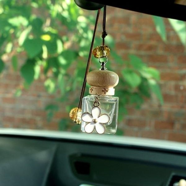 

6ml car hanging perfume bottle for essential oils empty glass bottle car-styling ornament fast shipping f1690
