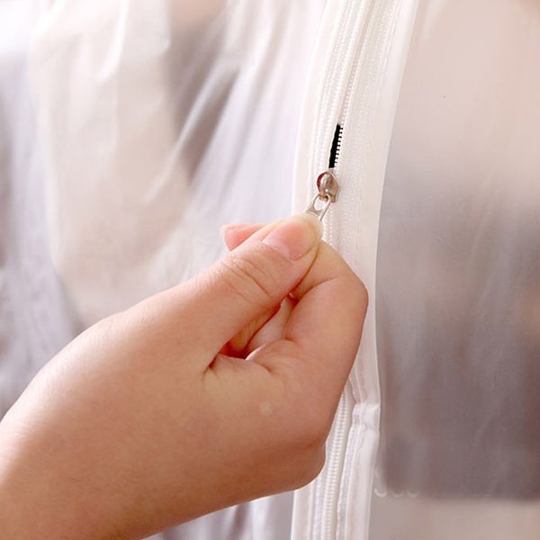 

ткань пылезащитный чехол организатор одежды костюм платье куртка одежда протектор мешок путешествия сумка для хранения с застежкой-молнией б