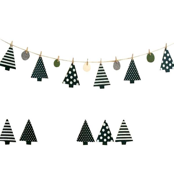 Little Pine Tree Christmas Tree String Banner Bunting Flags Window