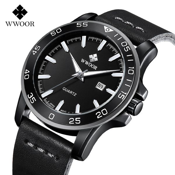 

wwoor men waterproof sports watches men's quartz date clock male leather wrist watch relogio masculino, Slivery;brown