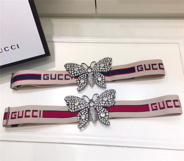 

De ign women belt brand ela tic tele copic canva belt women butterfly imitation diamo buckle de ign belt