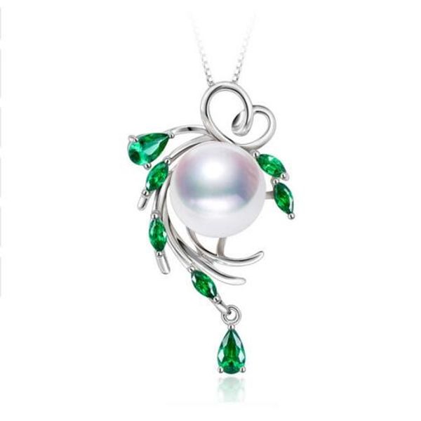 

925 sterling silver necklace ,pearl jewelry statement necklace Pearl pendant for women flower beryl Bohemia necklace 2018