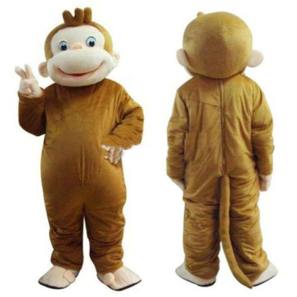 

2018 curious george monkey mascot costume fancy birthday party dress halloween carnivals costume, Red;yellow