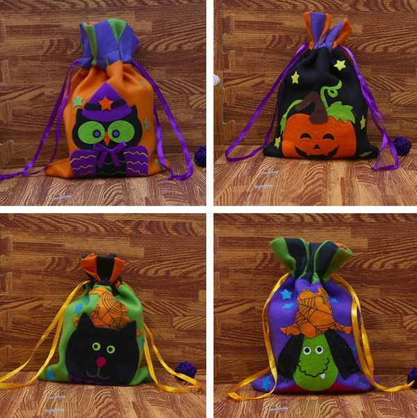 

children halloween witch pumpkin bag candy bag kindergarten biscuit gift bags halloween fabric sack t5i036