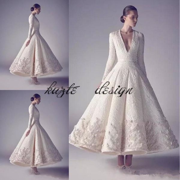 

ashi studio evening prom dresses pure white 2018 long sleeve deep v neck lace beading appliqued personalized party guest dresses, Black