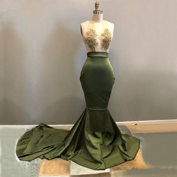 

halter prom dresses deep v neck beads appliques mermaid evening gowns count train satin backless party dress formal wear, Black