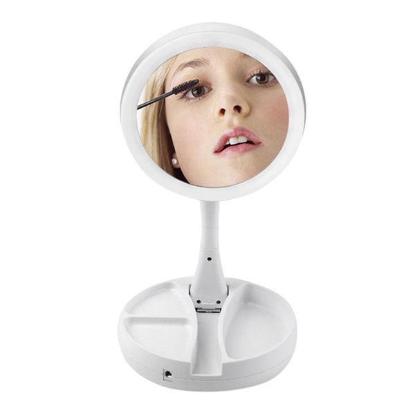 Women Foldable Led Makeup Mirror 10x Magnifying Mirrors Desktop Makeup Mirror 10x Magnifying Mirrors