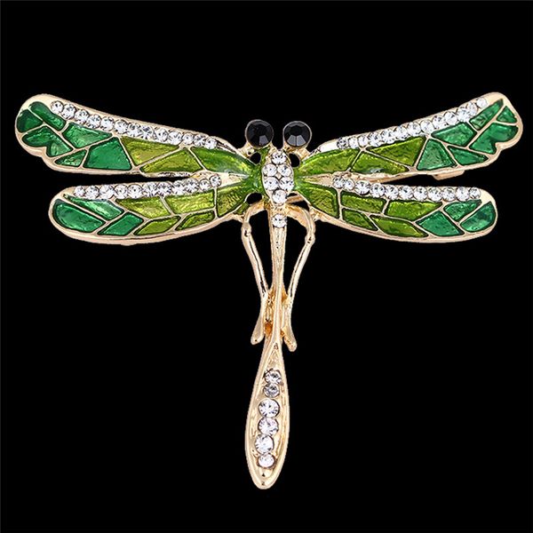 

green enamel dragonfly insects brooches for women and men alloy metal banquet weddings brooches pins gifts, Gray
