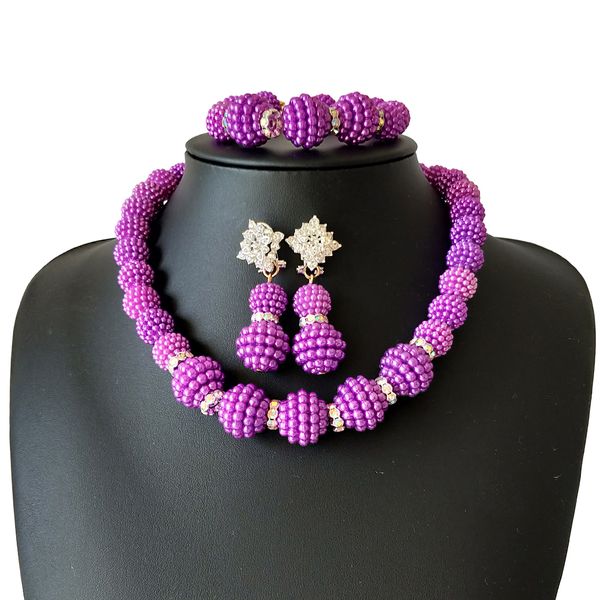 Großhandel Lila Afrikanische Perlen Schmuck Set Nigerianischen Hochzeits Afrikanische Perlen Kristall Schmuck Sets Nigerianischen Perlen Halskette Set Großhandel Lila Afrikanische Perlen Schmuck Set Nigerianischen Hochzeits Afrikanische Perlen Kristall Schmuck Sets Nigerianischen Perlen Halskette Set