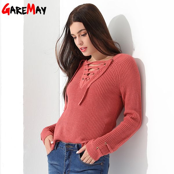 

wholesale-sweater women pullover long sleeve knitted jumper winter women's sweaters knitwear pull femme hiver 2017 garemay, White;black