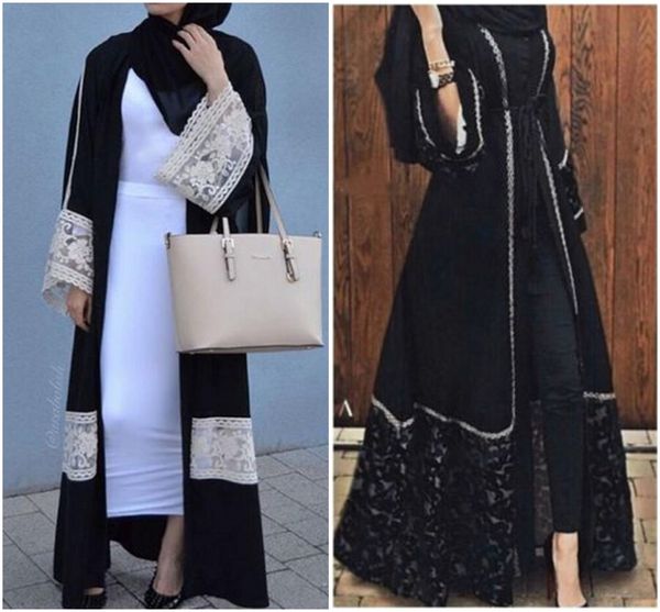 Novo Adulto Casual Robe Musulman Turco Abaya Muçulmano Muslim Renda Vestido Cardigan Vestes Serviço de Adoração Árabe D117 D119