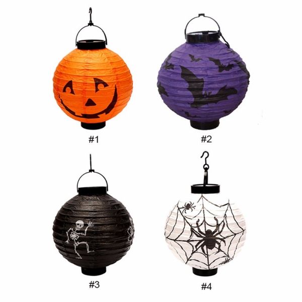 

halloween decoration led paper pumpkin light hanging lantern lamp halloween props outdoor party supplies 4 colors foldable