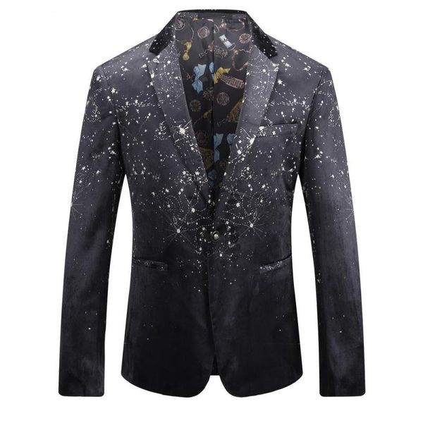 

arrival autumn&winter fashion velvet print casual suits men,print jacket men,plus-size m-xxxl, White;black
