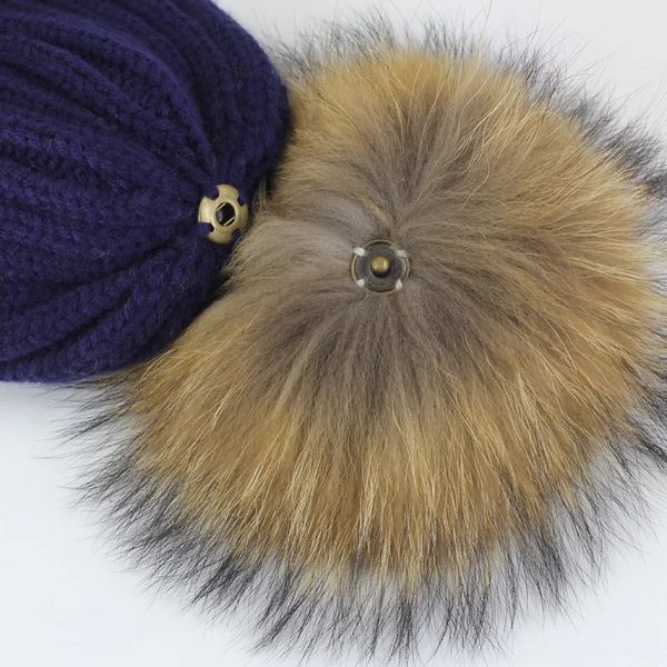 

real fur pompoms 12cm diy sliver raccoon fur pom poms balls natural pompon for hats bags shoes accessories, Blue;gray