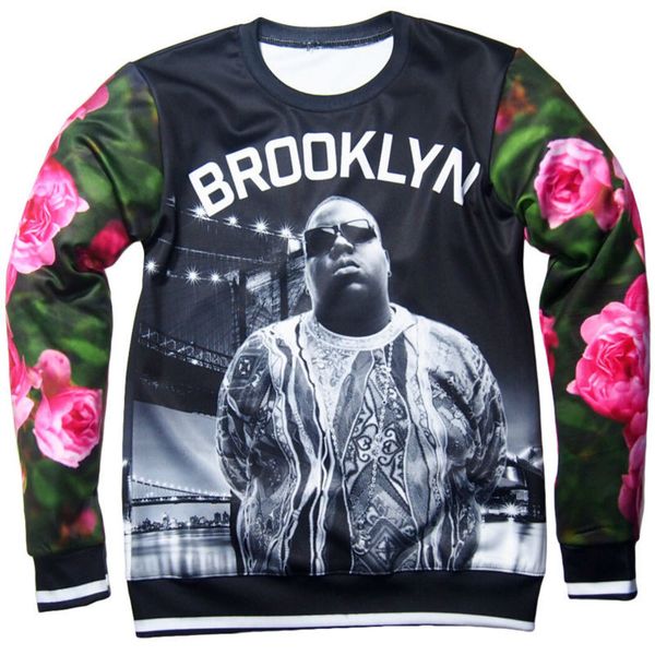 

новая мода b.i.g. biggie smalls тупак 3d печать потливость мода одежда женщина мужчины толстовка повседневные пуловеры k189, Black