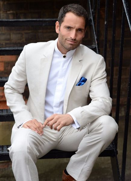 

custom ivory summer beach men suits 2018 slimt fit 2 piece wedding tuxedos (jacket+pants) groom blazer prom wear, Black;gray