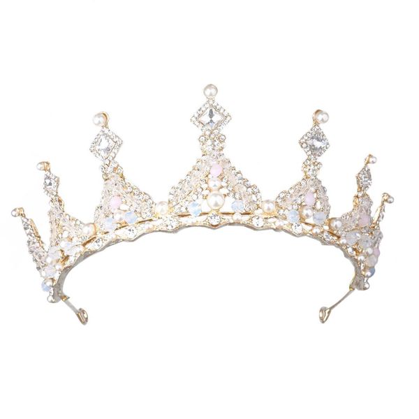 

woman crystal rhinestone tiara crowns wedding princess elegant bridal crown jewelries headpieces hair accessories, Golden;white