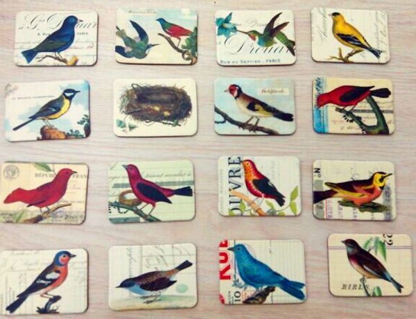 

countryside bird 24 piece magnetic fridge magnets refrigerator sticker home decoration accessories magnetic paste arts/crafts