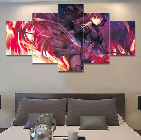 

jie do art canvas paintings living room wall art hd prints 5 pieces anime fate poster home decor pictures framework