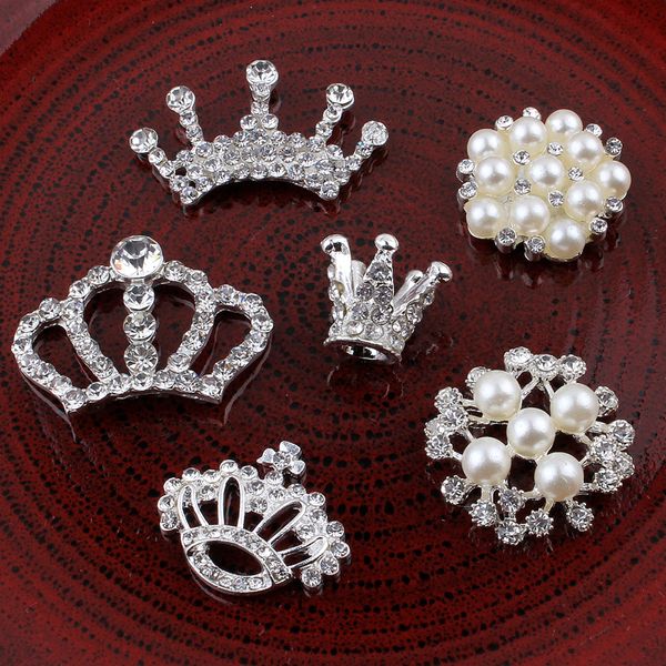 

120pcs vintage handmade metal decorative headbands +crystal pearls craft supplies flatback rhinestone headwear for hair accessories