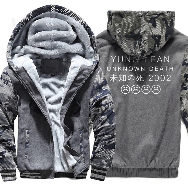 

fashion hoodies men 2017 brand camouflage sweatshirt winter fleece thick hoodie yung lean unknow death harajuku tracksuits, Black