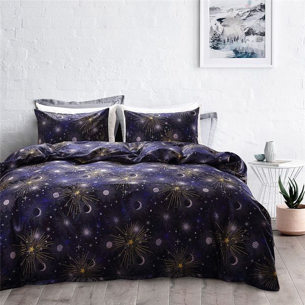 

2018 bed cover set bedsheet pillowcase duvet cover set home textile bedding sets universe outer space themed bed linen