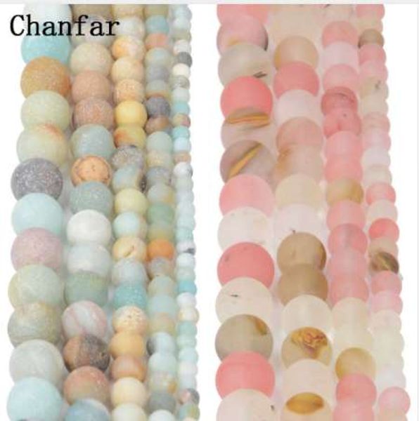 

polish round matte frosted tiger eye turquoises natural stone beads amazonite watermelon loose beads for bracelet jewelry making, Black