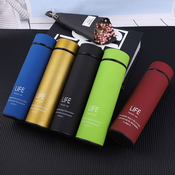 

500ml/17oz vacuum flask insulated thermo cup portable stainless steel thermoscouple creative daily fashion sports water bottle logo custom