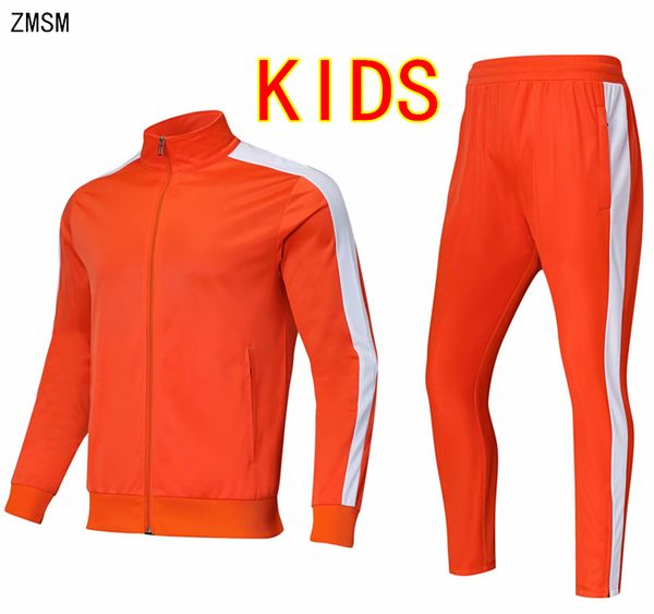 

zmsm new autumn winter kids running sets outdoor training suit football jackets pants zipper coat soccer tracksuit for children, Black;blue