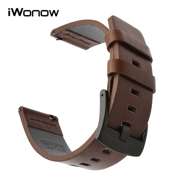 

italian oily leather watchband for huawei watch gt quick release band sports strap replacement bracelet wristband black brown