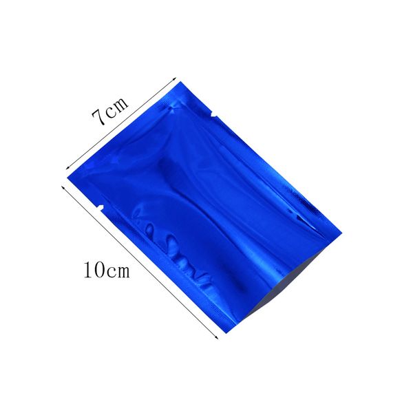 7 * 10 cm Blu A Prova di Umidità Piccolo Imballaggio Cibo Sacchetto Regalo Heal Seal Foglio di Alluminio Sottovuoto Open Top Foglio di Mylar Pacchetto Sacchetti 500 pz/lotto