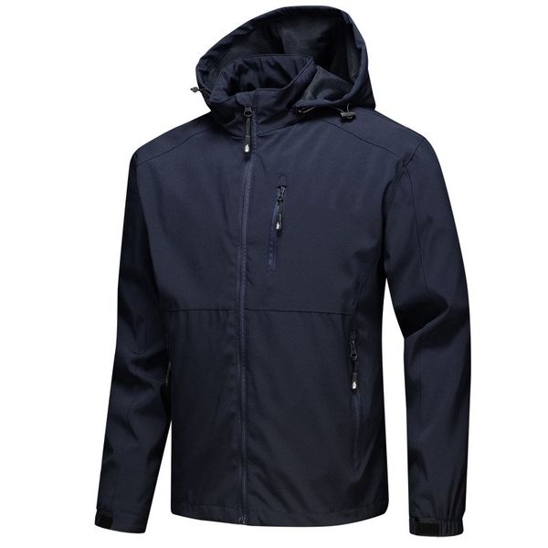 

solid color windbreaker for men thin casual windbreaker stand collar men's outdoor jackets new arrivals hooded coats, Black;brown