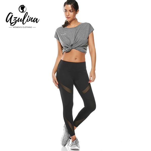 

azulina net yarn yoga pants black elastic running leggings fitness slim sport pants gym leggings for women trousers quick drying, White;red
