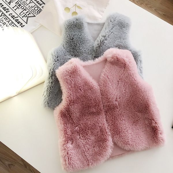 New Arrival Girls Fur Waistcoat Vest